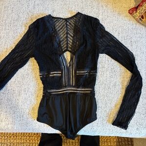 SOLD Lulu's Black Lace Bodysuit